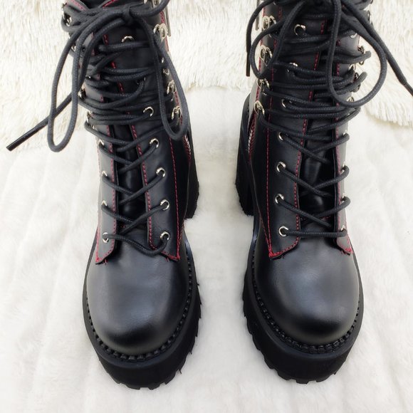 Gothic Punk Chunky Heel Platform Rocker Ankle Boot - Picture 16 of 16